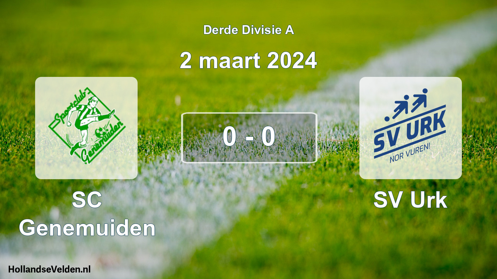 Gespeelde wedstrijd: SC Genemuiden - SV Urk 0 - 0 (2 maart 2024)