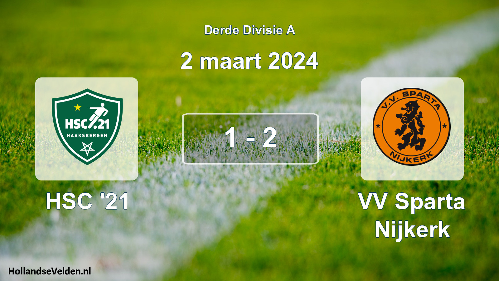 Gespeelde wedstrijd: HSC '21 - VV Sparta Nijkerk 1 - 2 (2 maart 2024)