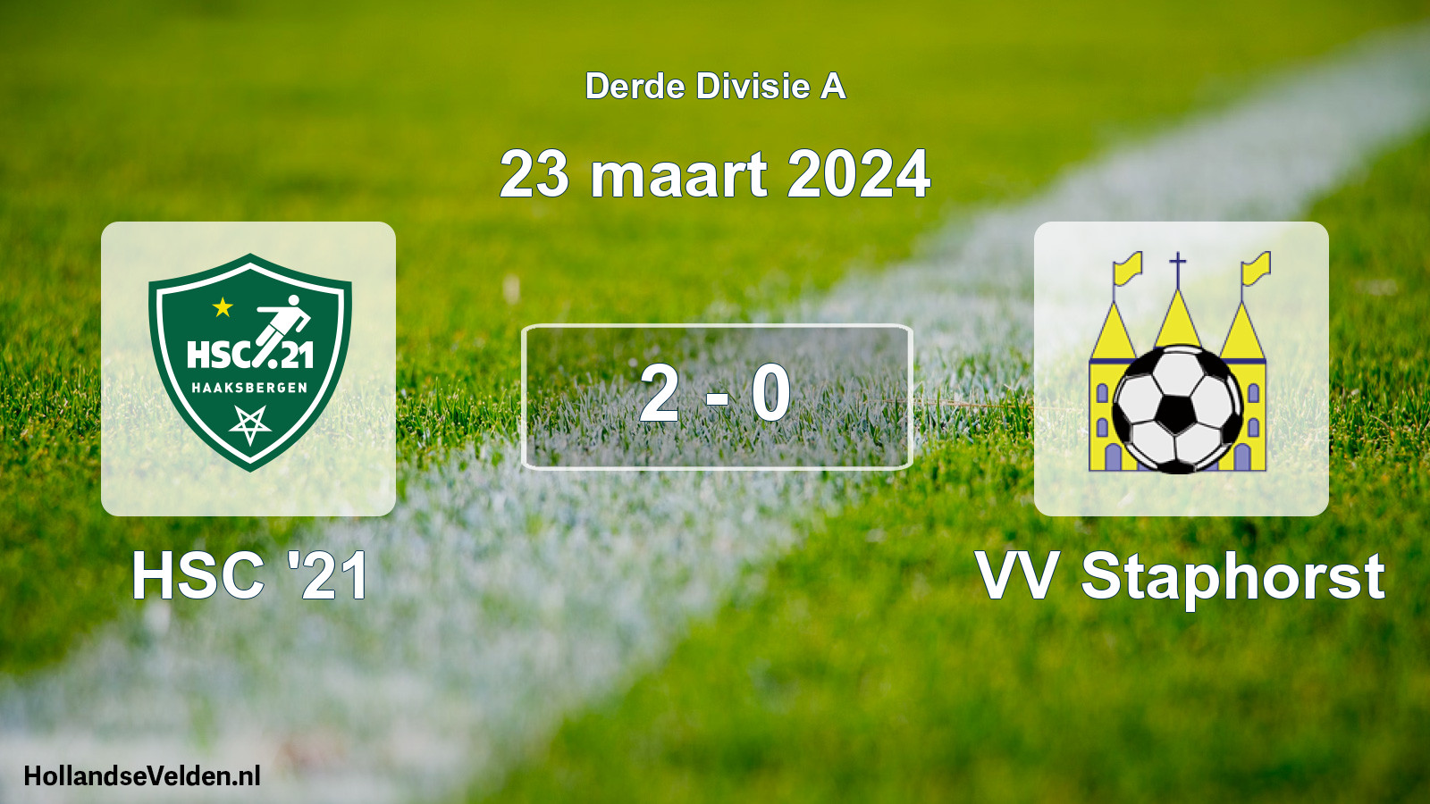 Gespeelde wedstrijd: HSC '21 - VV Staphorst 2 - 0 (23 maart 2024)