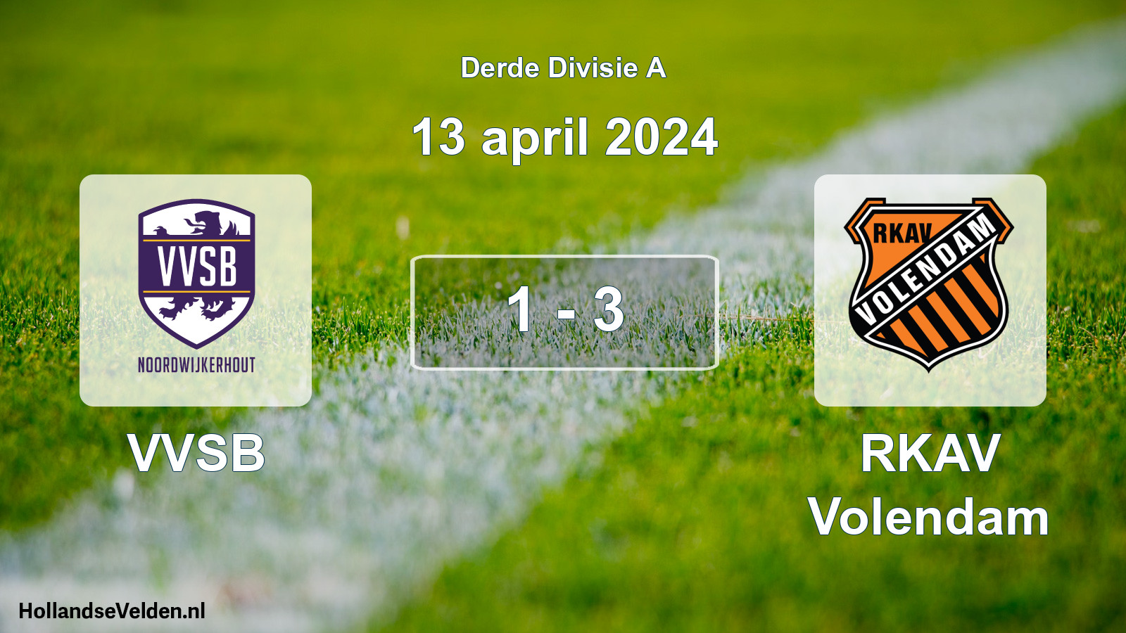 Gespeelde wedstrijd: VVSB - RKAV Volendam 1 - 3 (13 april 2024)