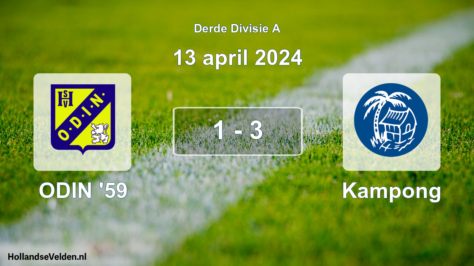 Gespeelde wedstrijd: ODIN '59 - Kampong 1 - 3 (13 april 2024)