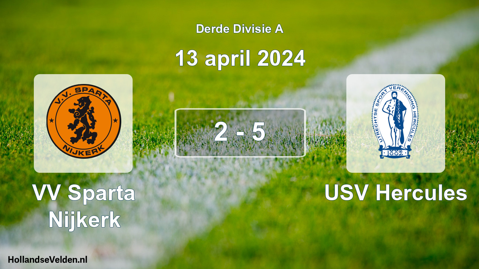 Gespeelde wedstrijd: VV Sparta Nijkerk - USV Hercules 2 - 5 (13 april 2024)