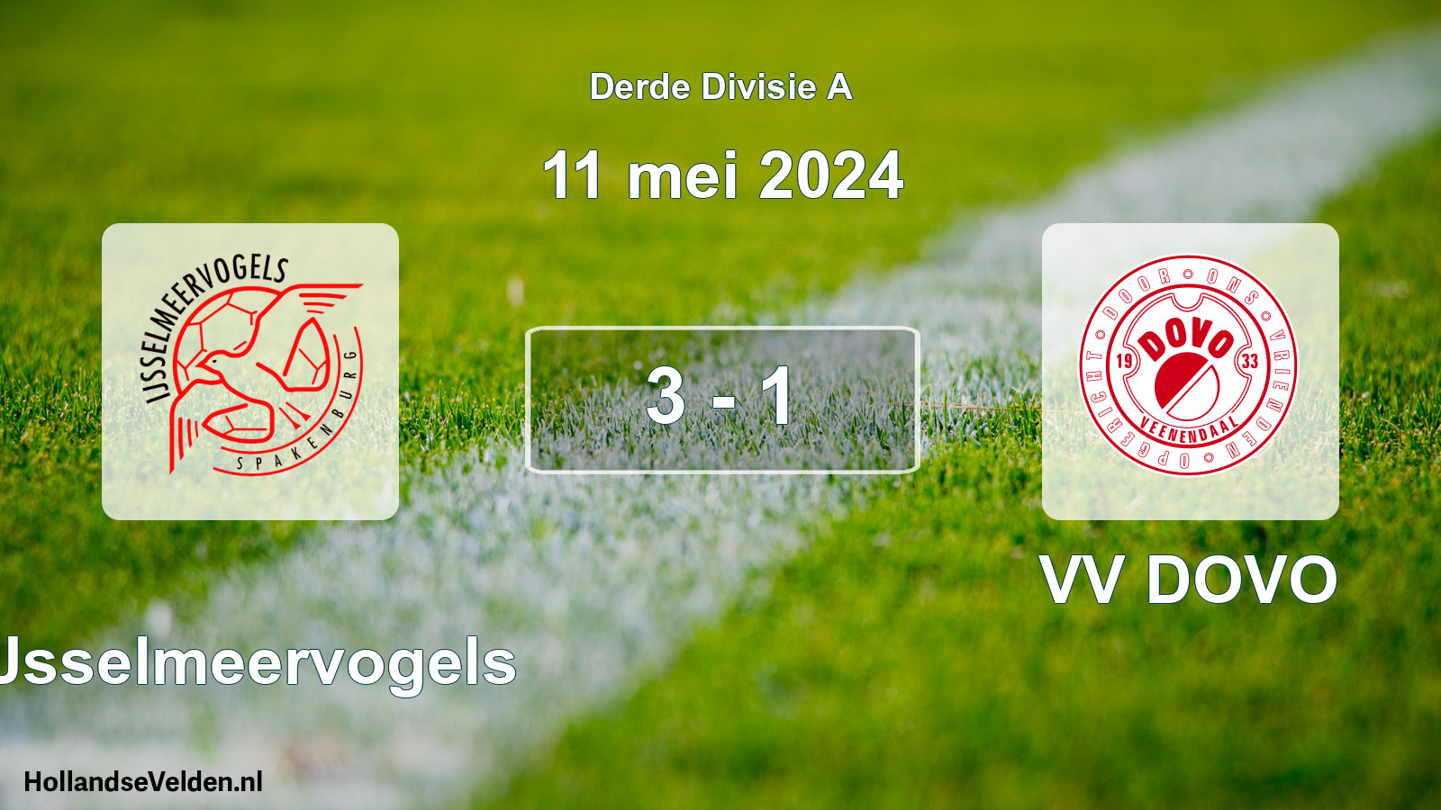 Gespeelde wedstrijd: IJsselmeervogels - VV DOVO 3 - 1 (11 mei 2024)