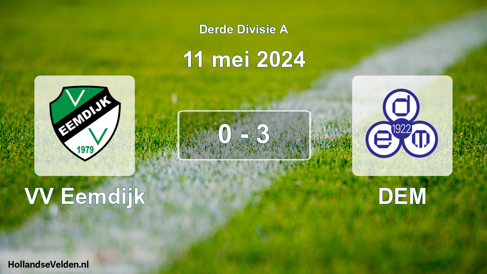 Gespeelde wedstrijd: VV Eemdijk - DEM 0 - 3 (11 mei 2024)