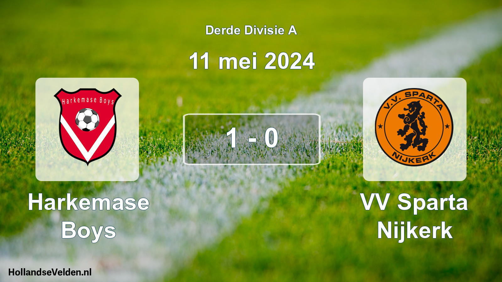 Gespeelde wedstrijd: Harkemase Boys - VV Sparta Nijkerk 1 - 0 (11 mei 2024)