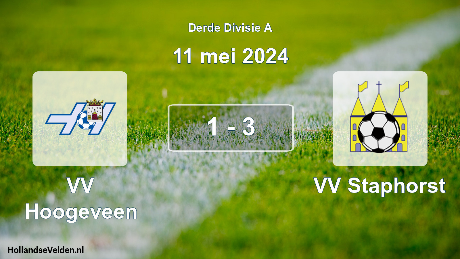 Gespeelde wedstrijd: VV Hoogeveen - VV Staphorst 1 - 3 (11 mei 2024)