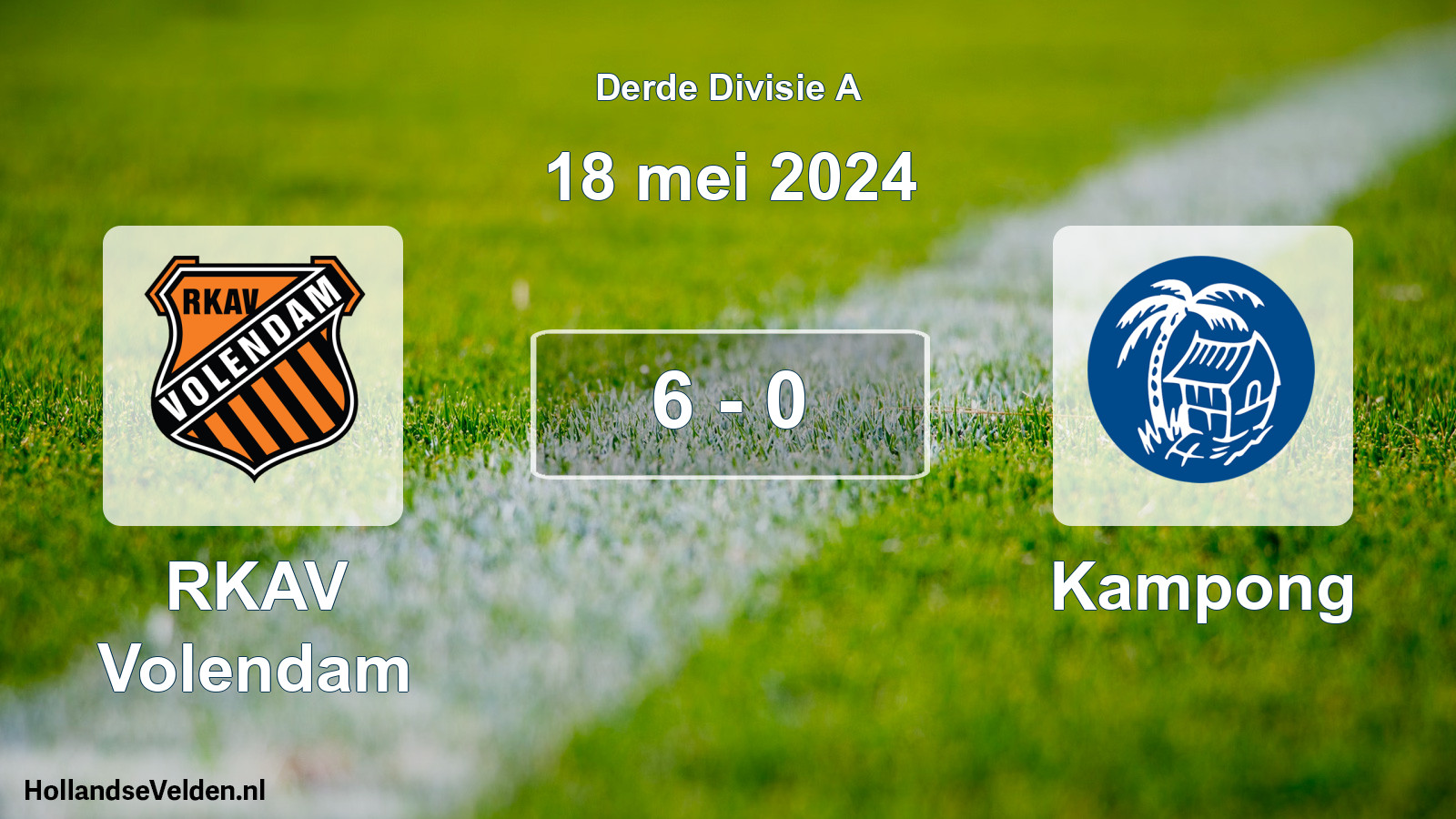 Gespeelde wedstrijd: RKAV Volendam - Kampong 6 - 0 (18 mei 2024)