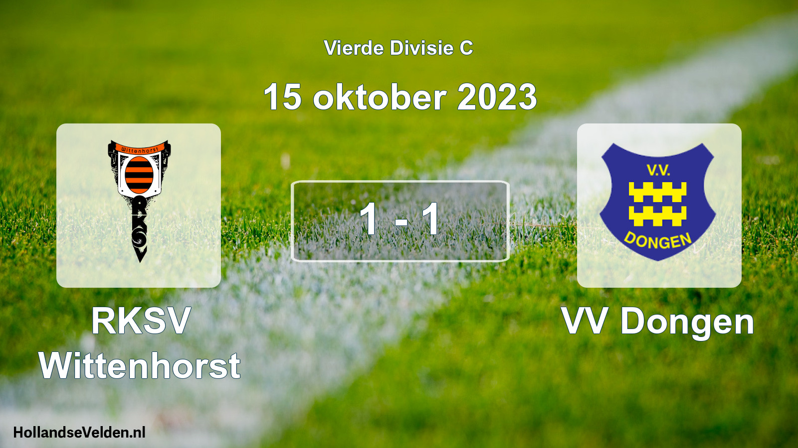 Gespeelde wedstrijd: RKSV Wittenhorst - VV Dongen 1 - 1 (15 oktober 2023)