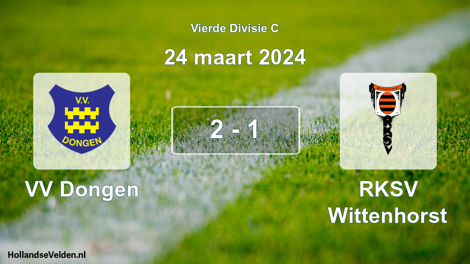 Gespeelde wedstrijd: VV Dongen - RKSV Wittenhorst 2 - 1 (24 maart 2024)