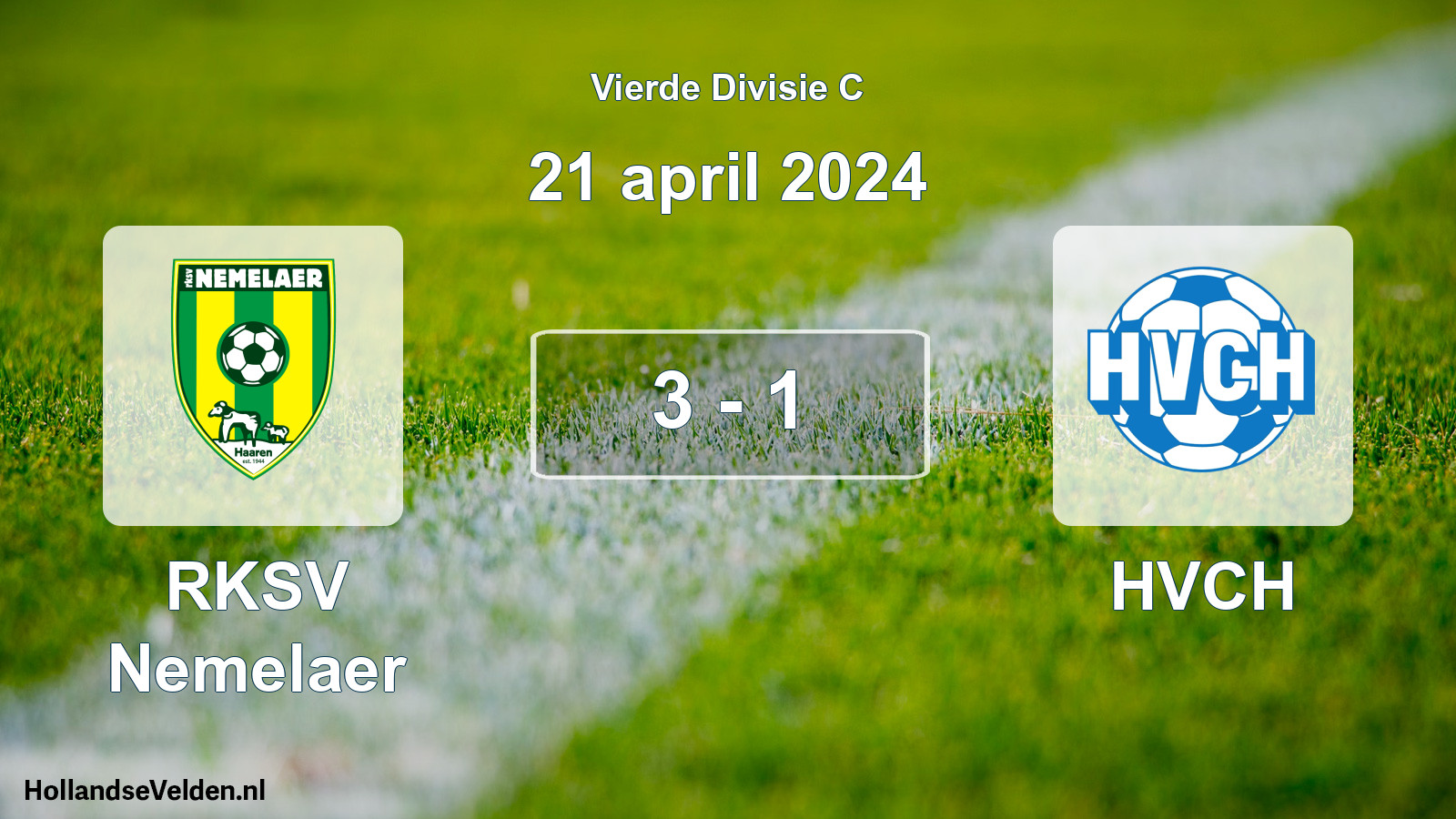 Gespeelde wedstrijd: RKSV Nemelaer - HVCH 3 - 1 (21 april 2024)