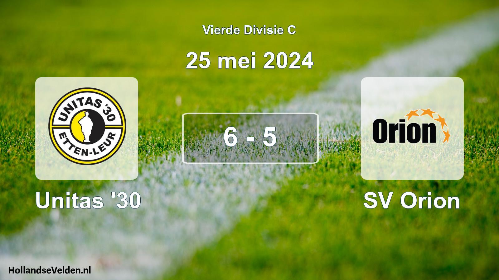 Gespeelde wedstrijd: Unitas '30 - SV Orion 6 - 5 (25 mei 2024)