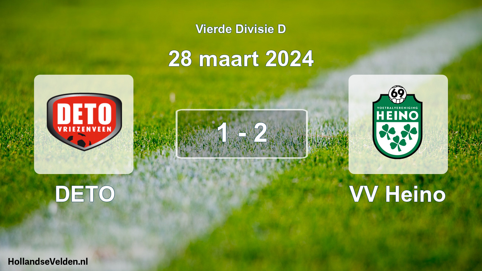 Gespeelde wedstrijd: DETO - VV Heino 1 - 2 (28 maart 2024)
