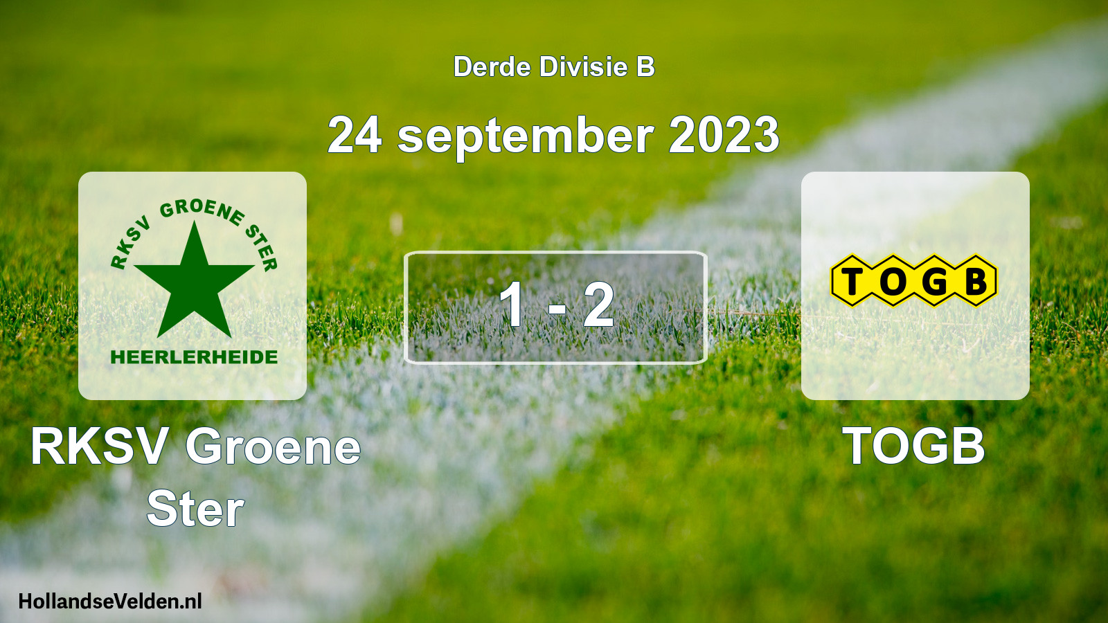 Gespeelde wedstrijd: RKSV Groene Ster - TOGB 1 - 2 (24 september 2023)