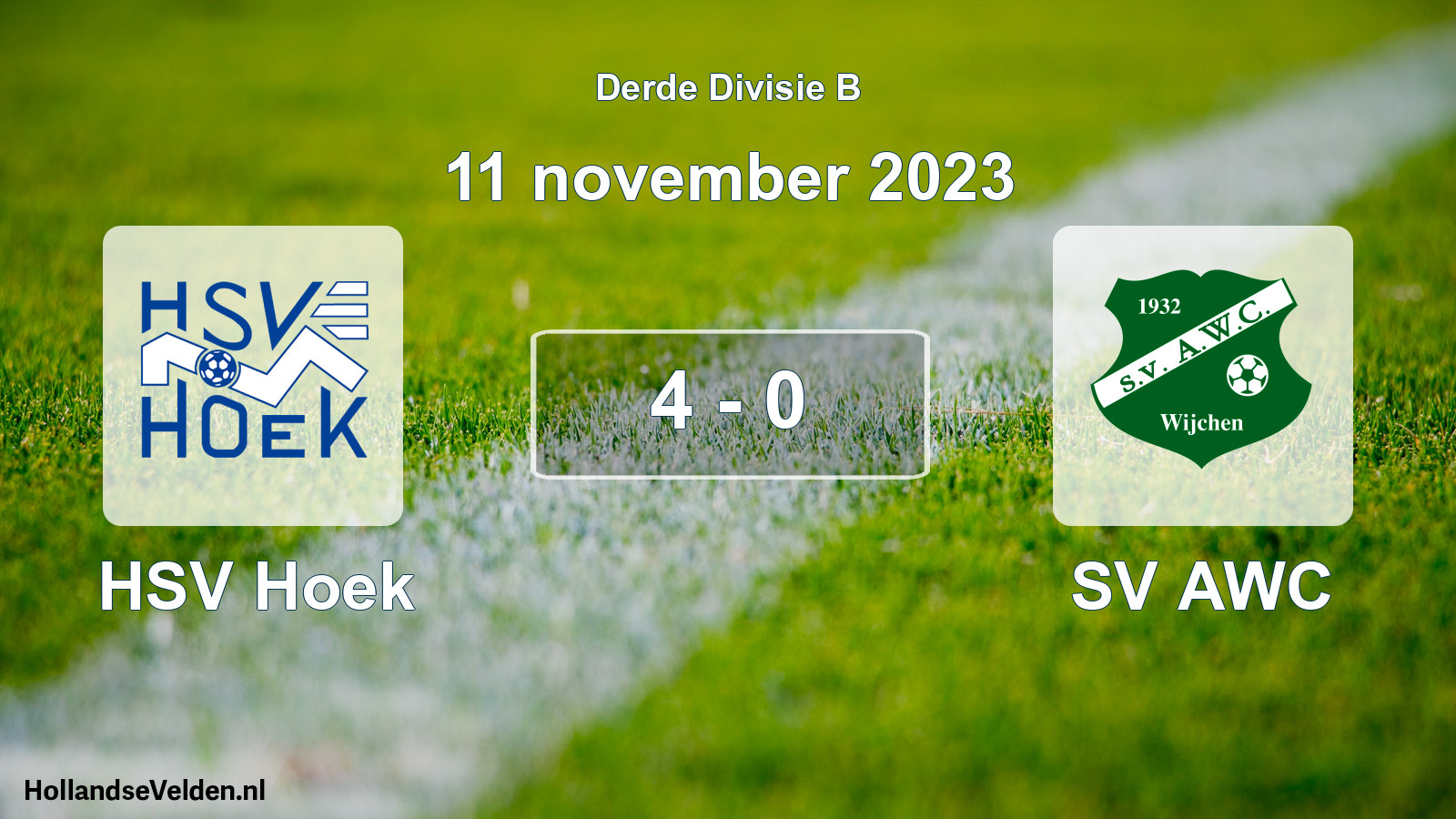 Gespeelde wedstrijd: HSV Hoek - SV AWC 4 - 0 (11 november 2023)