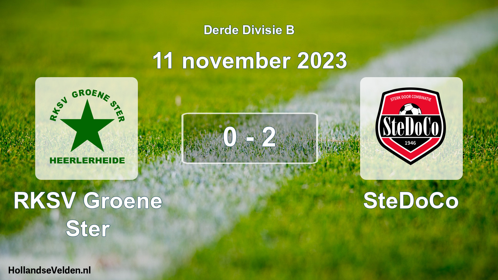 Gespeelde wedstrijd: RKSV Groene Ster - SteDoCo 0 - 2 (11 november 2023)