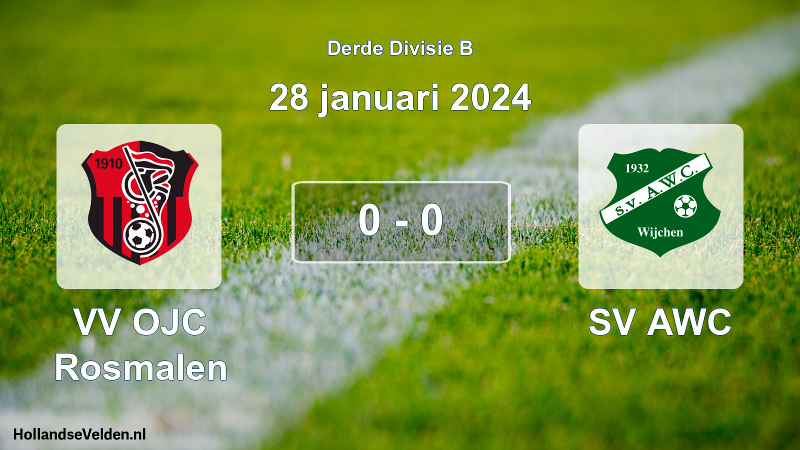 Gespeelde wedstrijd: VV OJC Rosmalen - SV AWC 0 - 0 (28 januari 2024)