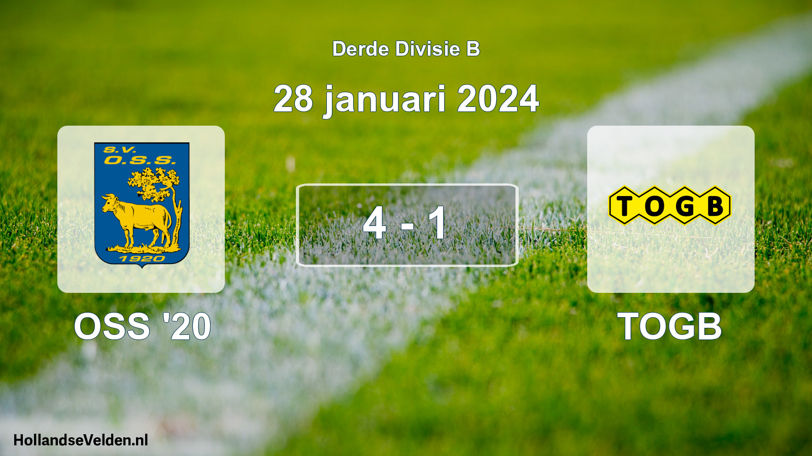 Gespeelde wedstrijd: OSS '20 - TOGB 4 - 1 (28 januari 2024)