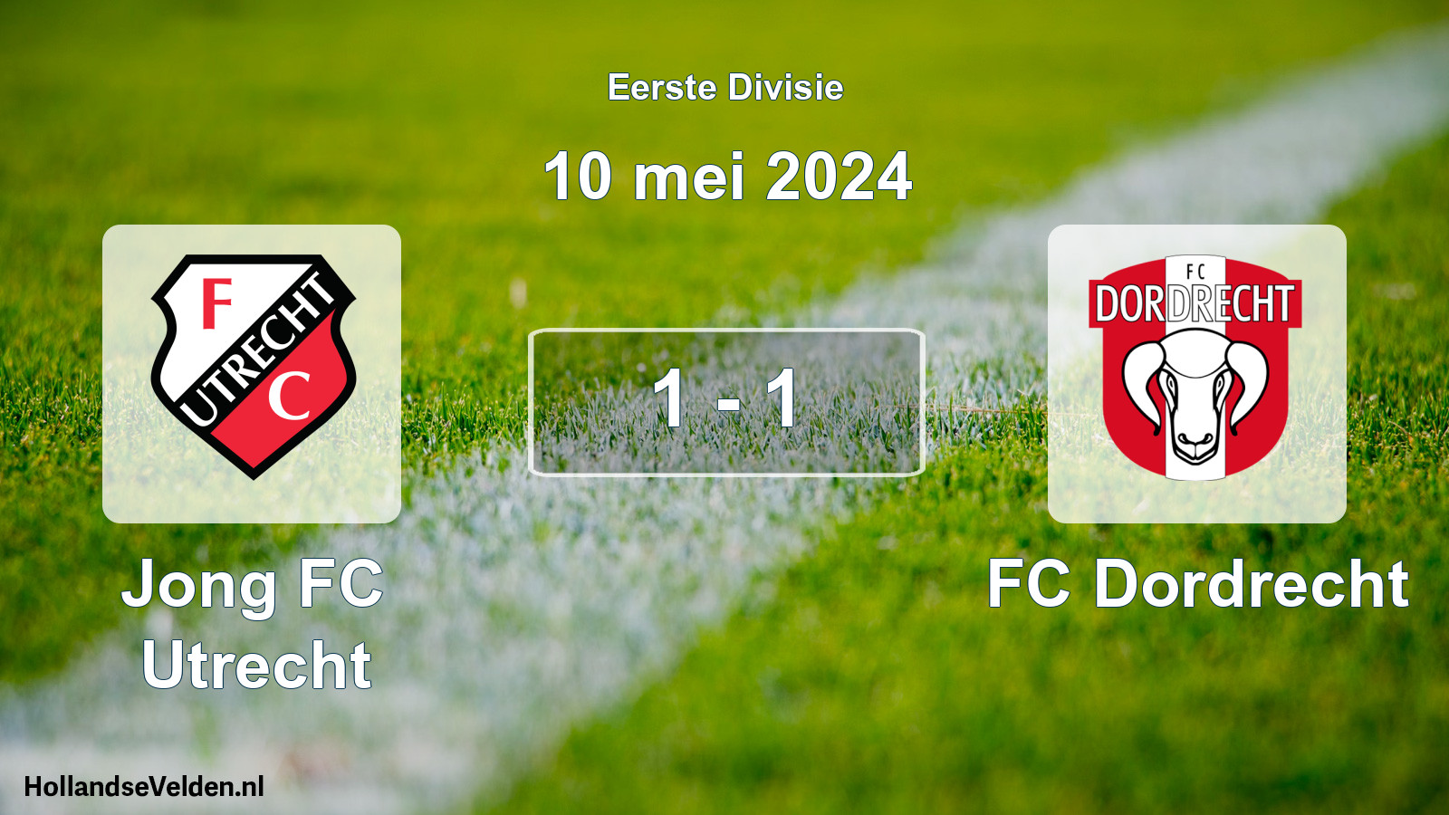 Gespeelde wedstrijd: Jong FC Utrecht - FC Dordrecht 1 - 1 (10 mei 2024)