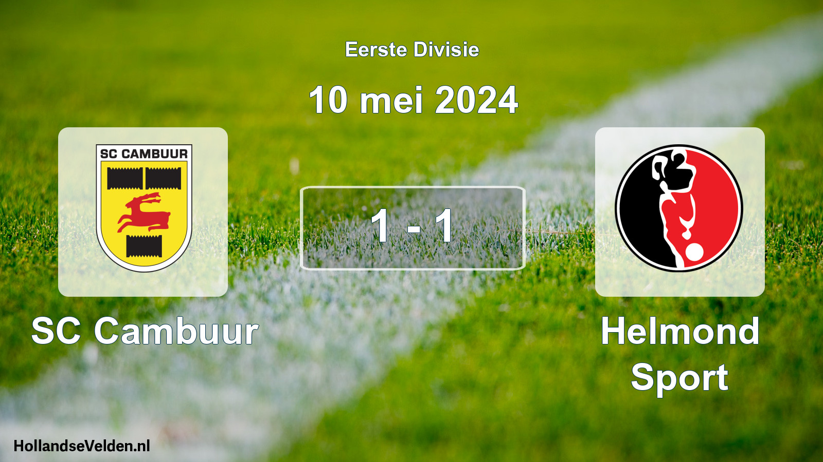 Gespeelde wedstrijd: Cambuur Leeuwarden - Helmond Sport 1 - 1 (10 mei 2024)