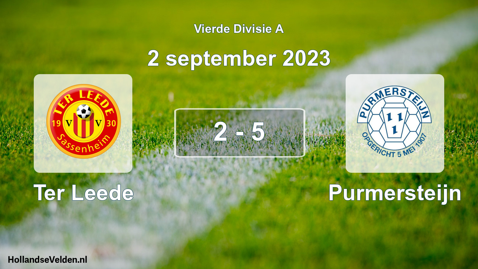 Gespeelde wedstrijd: Ter Leede - Purmersteijn 2 - 5 (2 september 2023)