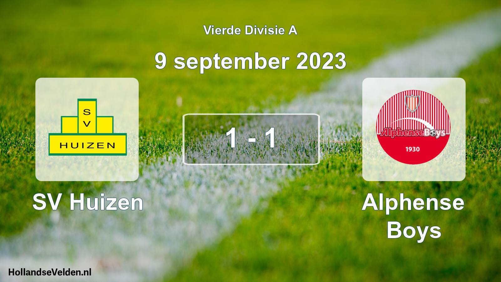 Gespeelde wedstrijd: SV Huizen - Alphense Boys 1 - 1 (9 september 2023)