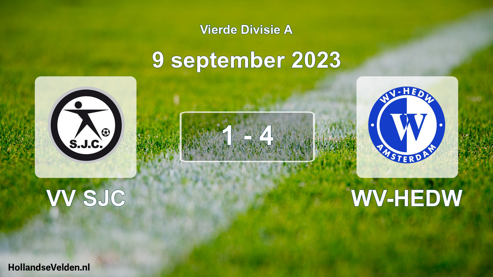 Gespeelde wedstrijd: VV SJC - WV-HEDW 1 - 4 (9 september 2023)