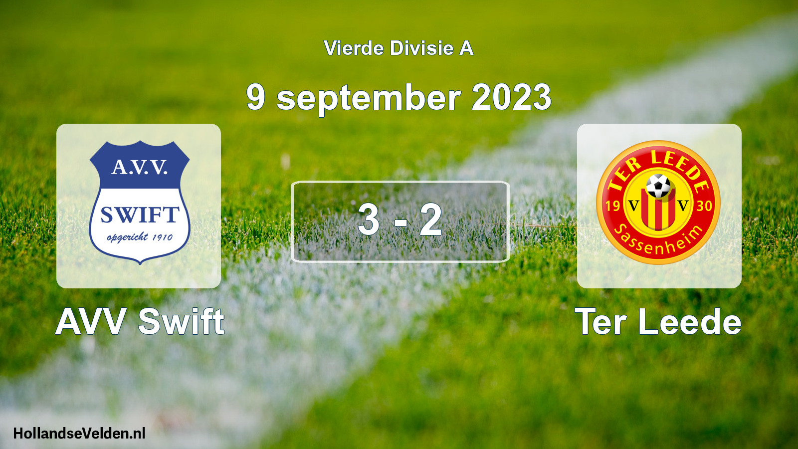 Gespeelde wedstrijd: AVV Swift - Ter Leede 3 - 2 (9 september 2023)