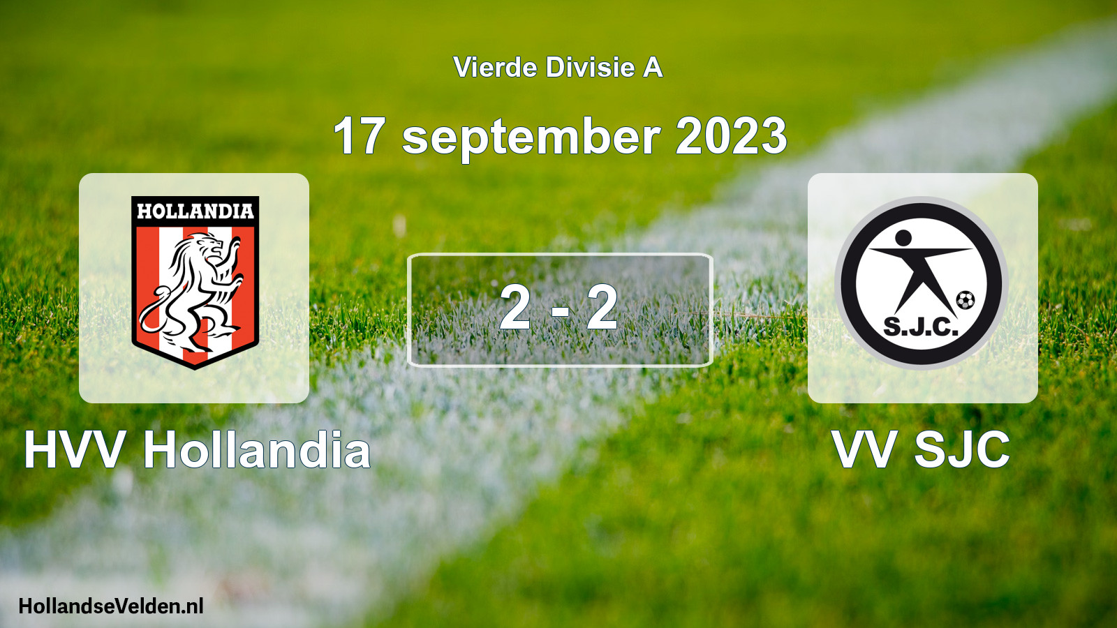 Gespeelde wedstrijd: HVV Hollandia - VV SJC 2 - 2 (17 september 2023)