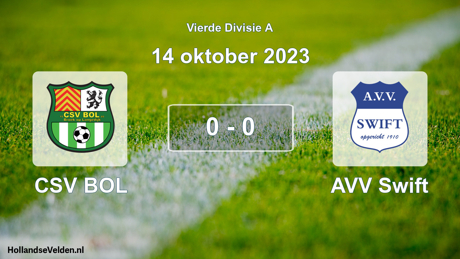 Gespeelde wedstrijd: CSV BOL - AVV Swift 0 - 0 (14 oktober 2023)