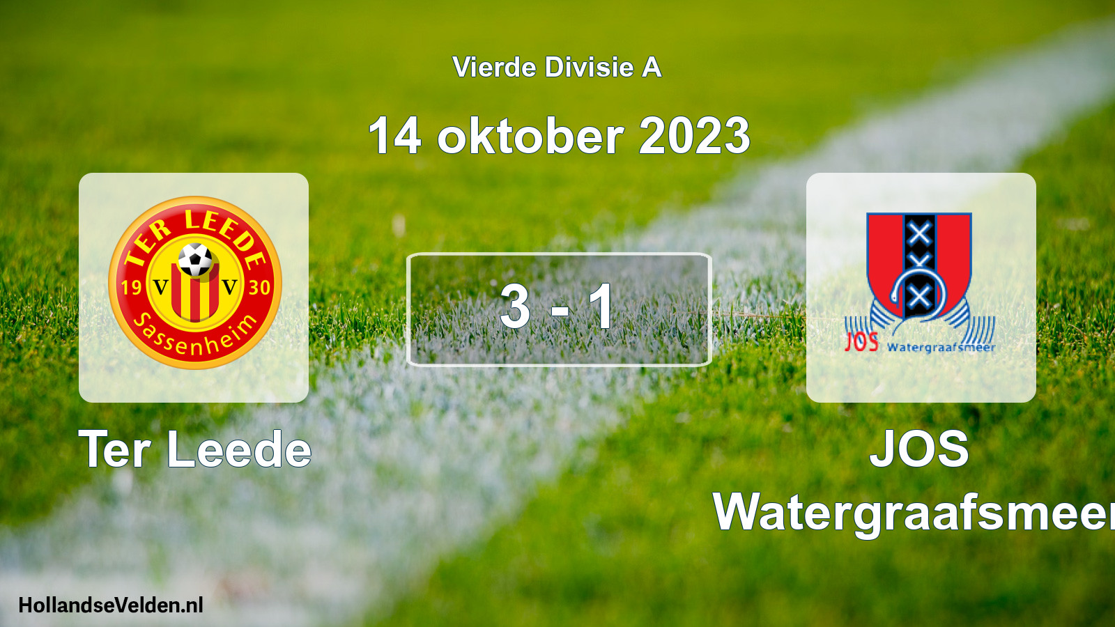 Gespeelde wedstrijd: Ter Leede - JOS Watergraafsmeer 3 - 1 (14 oktober 2023)