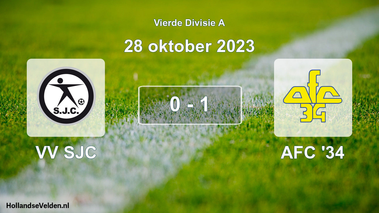 Gespeelde wedstrijd: VV SJC - AFC '34 0 - 1 (28 oktober 2023)