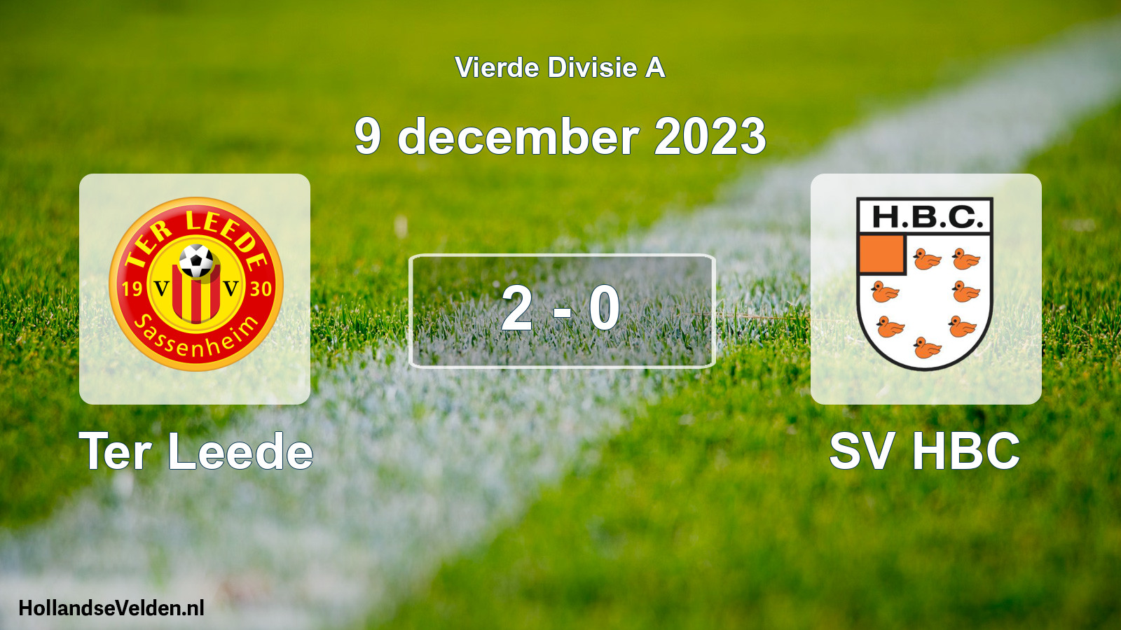 Gespeelde wedstrijd: Ter Leede - SV HBC 2 - 0 (9 december 2023)