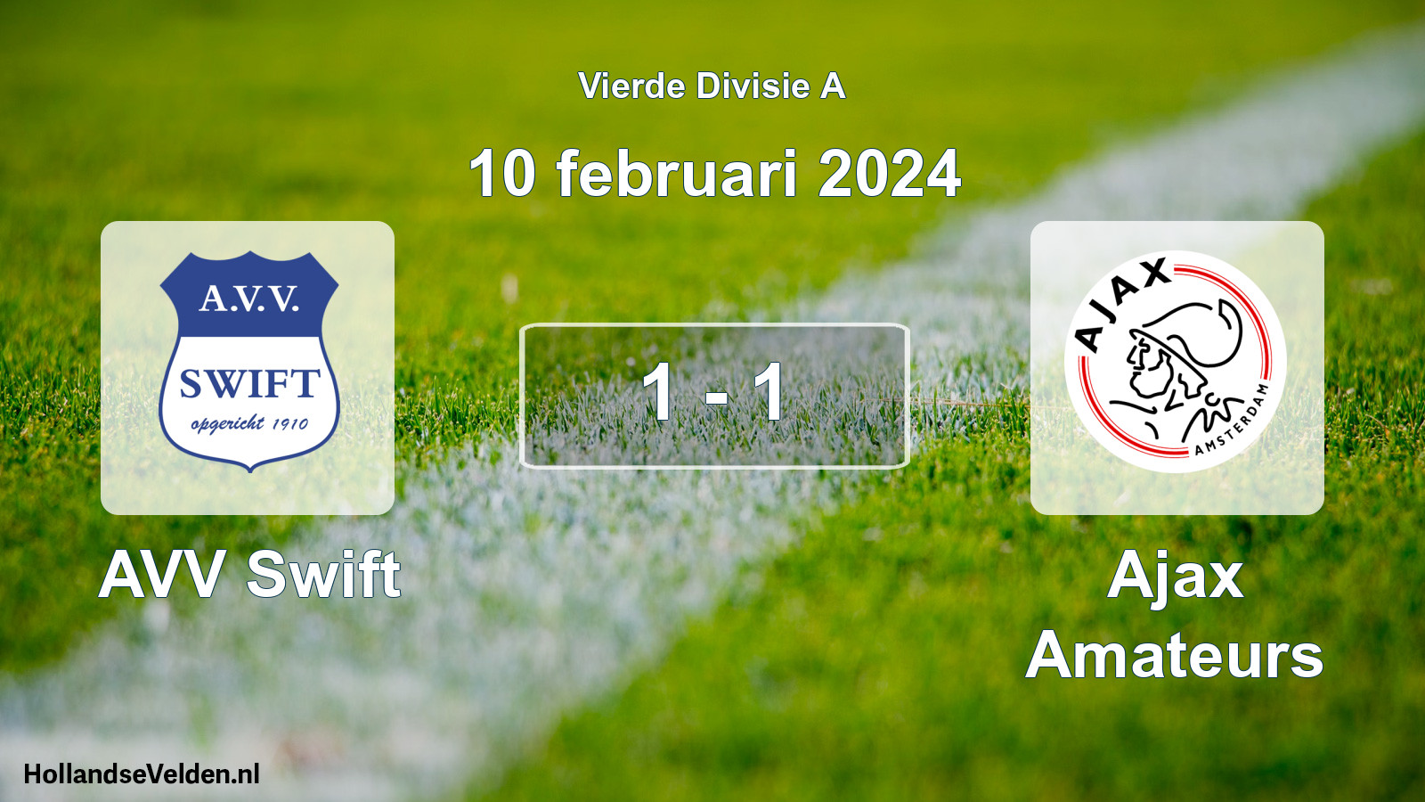 Gespeelde wedstrijd: AVV Swift - Ajax Amateurs 1 - 1 (10 februari 2024)