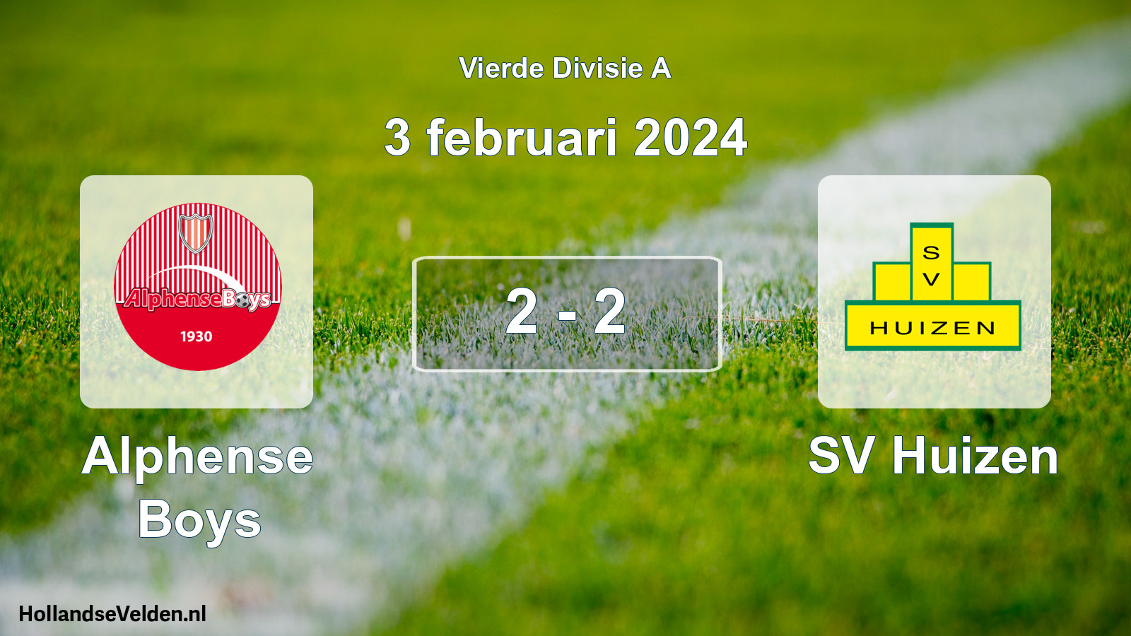 Gespeelde wedstrijd: Alphense Boys - SV Huizen 2 - 2 (3 februari 2024)