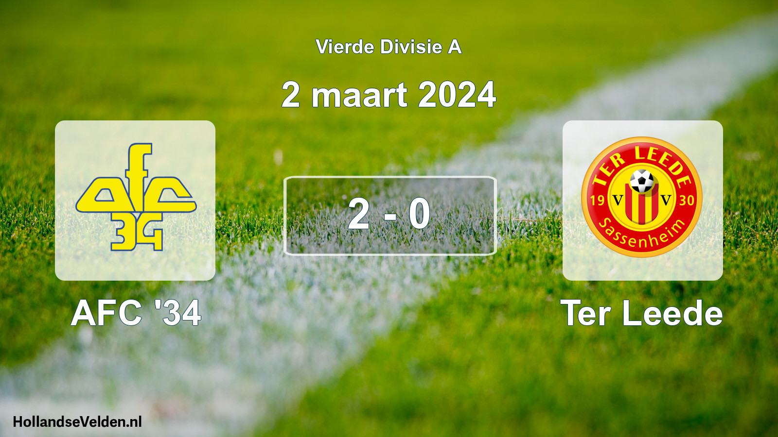 Gespeelde wedstrijd: AFC '34 - Ter Leede 2 - 0 (2 maart 2024)