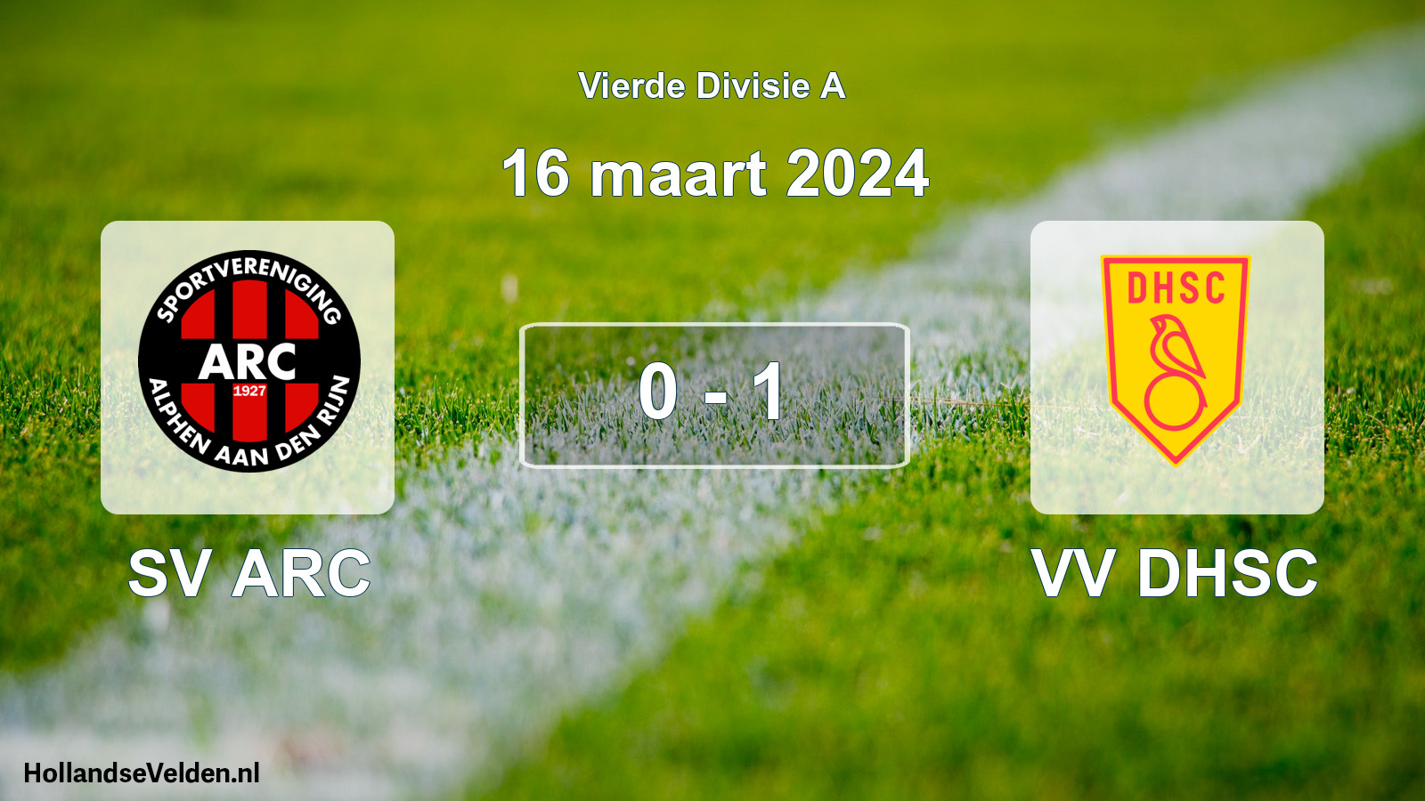 Gespeelde wedstrijd: SV ARC - VV DHSC 0 - 1 (16 maart 2024)
