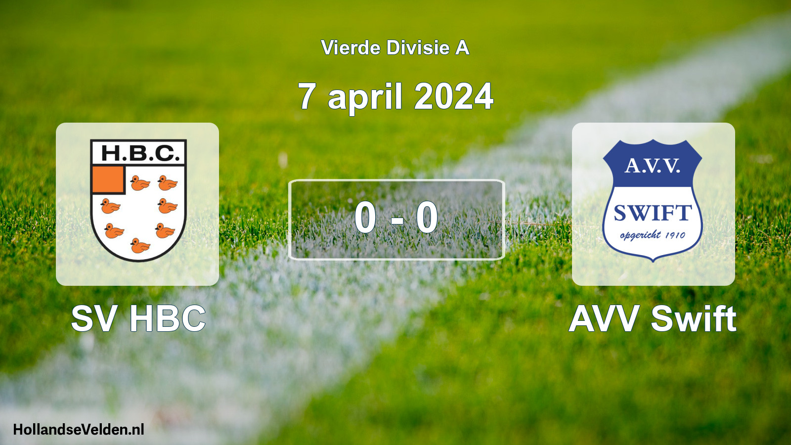 Gespeelde wedstrijd: SV HBC - AVV Swift 0 - 0 (7 april 2024)