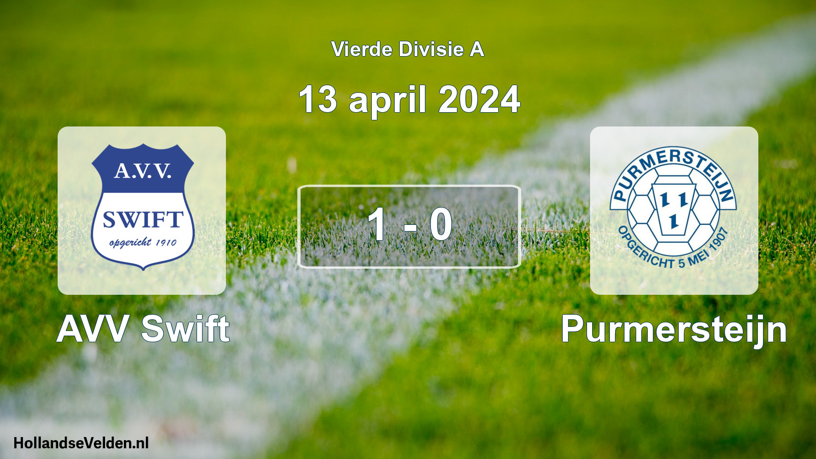 Gespeelde wedstrijd: AVV Swift - Purmersteijn 1 - 0 (13 april 2024)