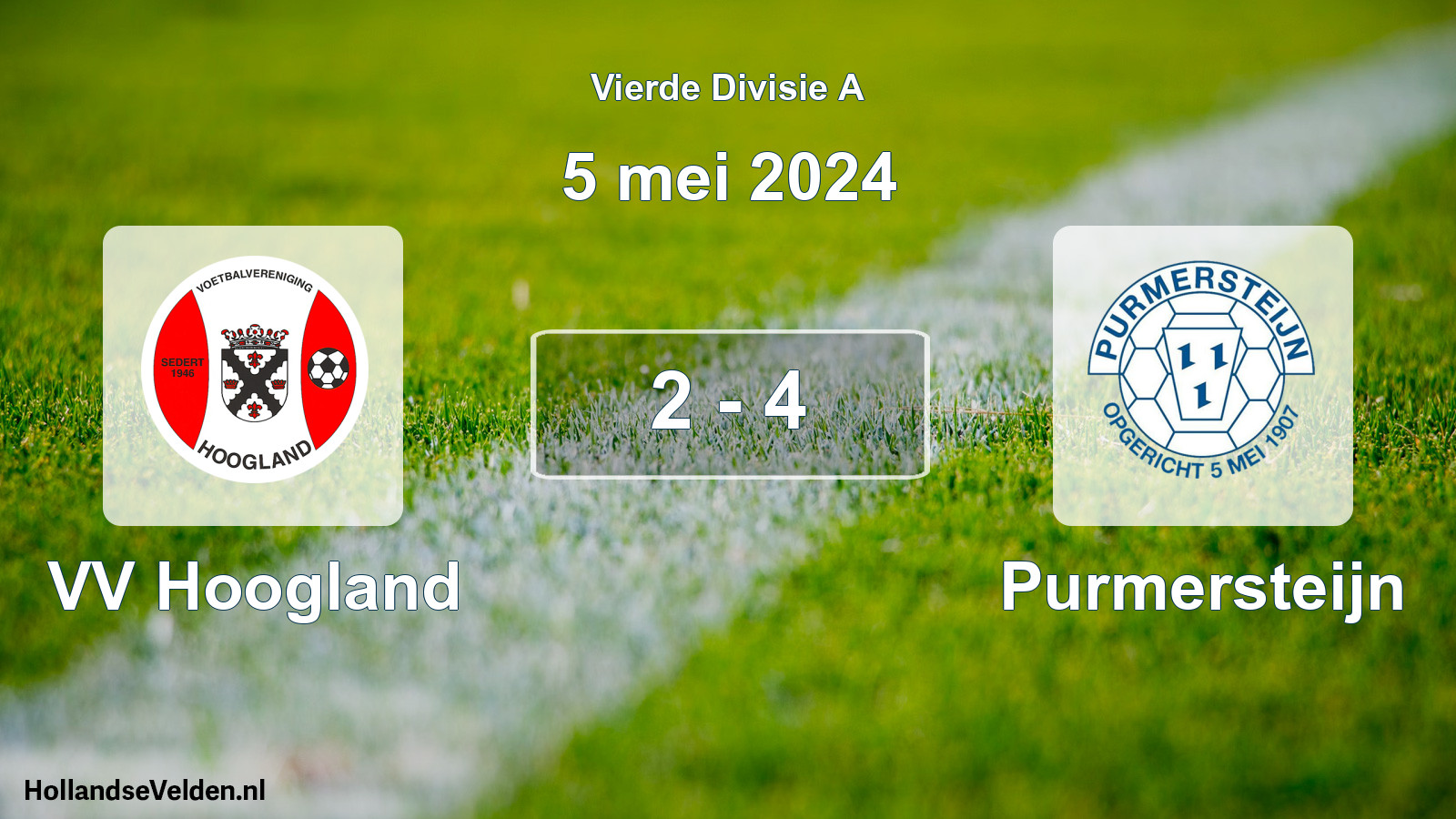 Gespeelde wedstrijd: VV Hoogland - Purmersteijn 2 - 4 (5 mei 2024)