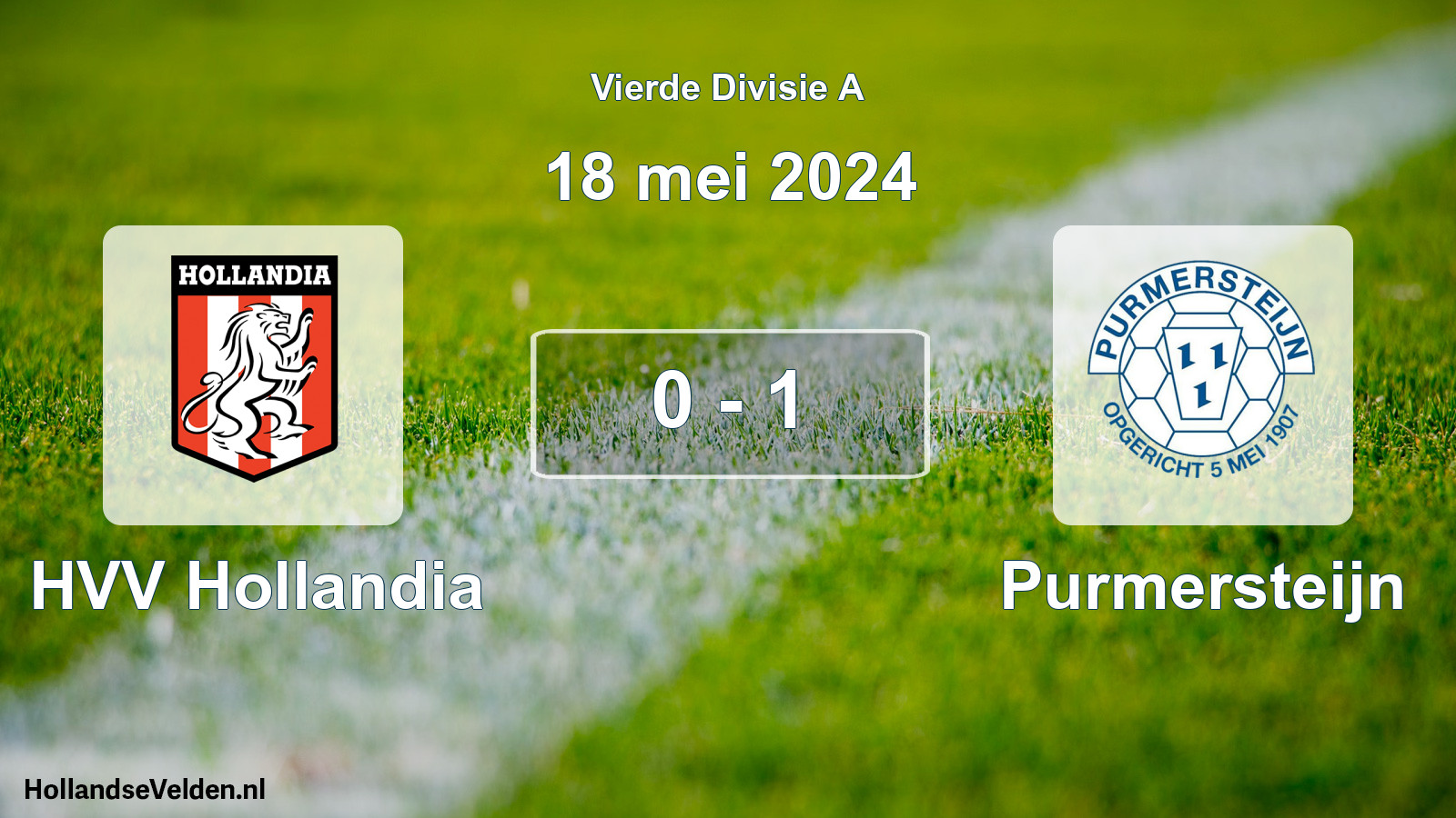 Gespeelde wedstrijd: HVV Hollandia - Purmersteijn 0 - 1 (18 mei 2024)