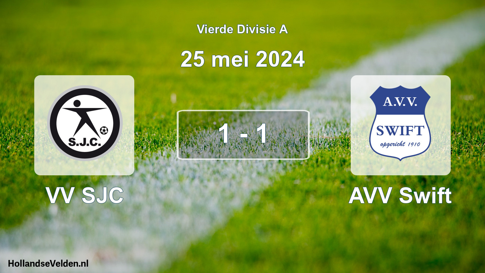 Gespeelde wedstrijd: VV SJC - AVV Swift 1 - 1 (25 mei 2024)