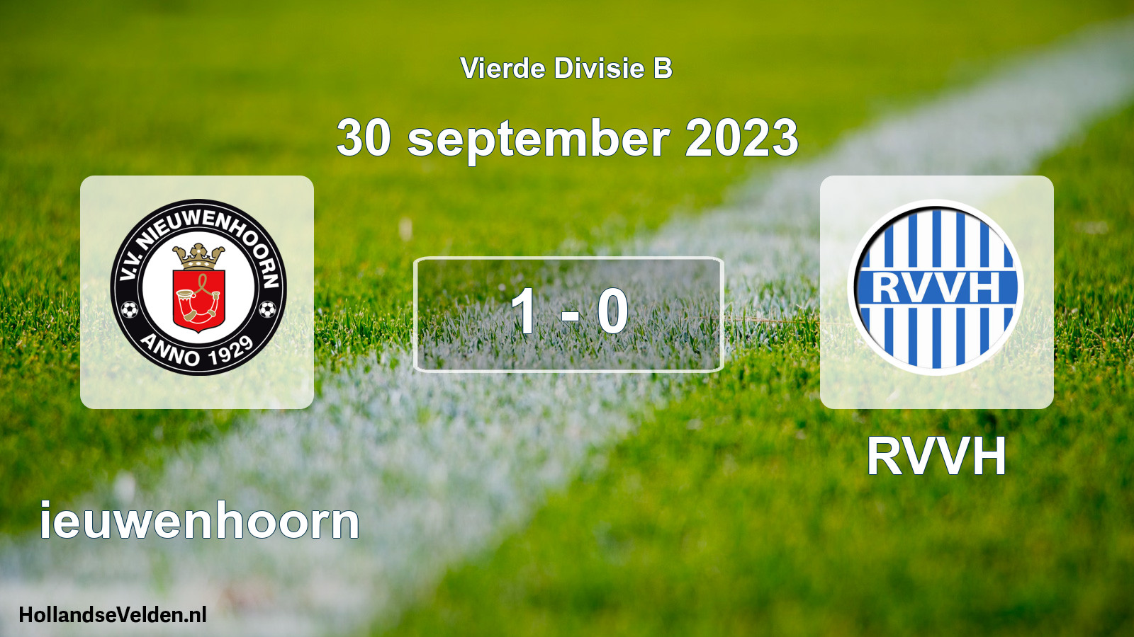 Gespeelde wedstrijd: Nieuwenhoorn - RVVH 1 - 0 (30 september 2023)