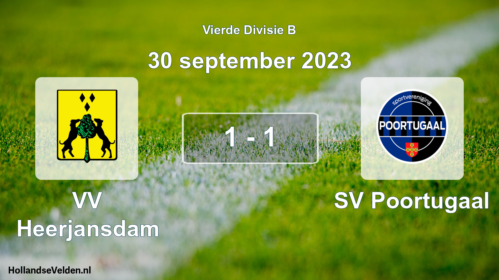 Gespeelde wedstrijd: VV Heerjansdam - SV Poortugaal 1 - 1 (30 september 2023)