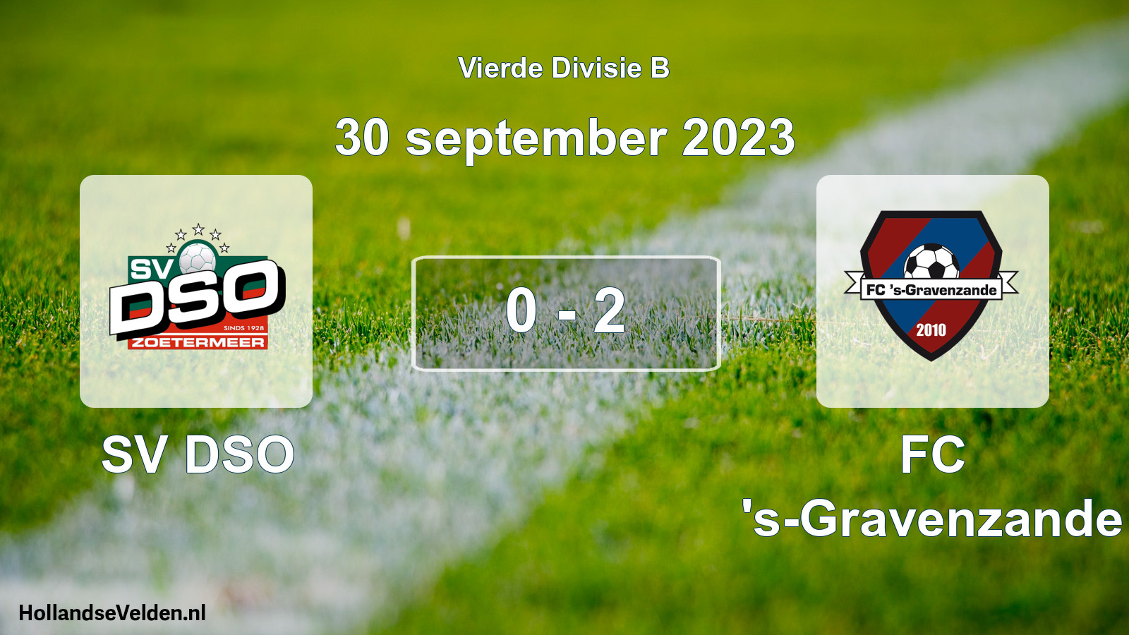 Gespeelde wedstrijd: SV DSO - FC 's-Gravenzande 0 - 2 (30 september 2023)