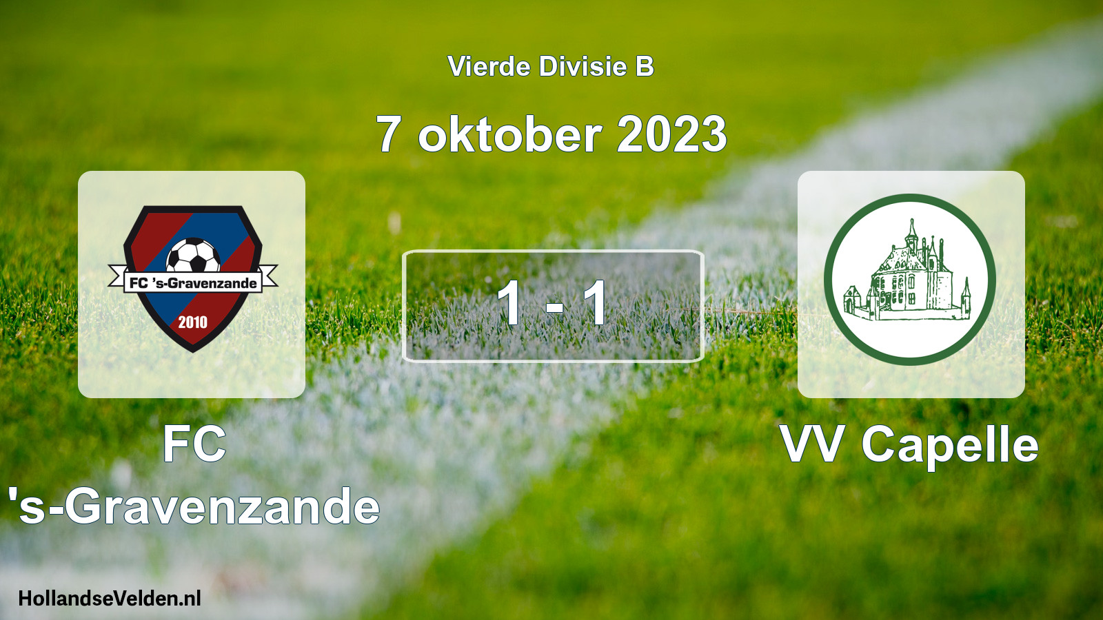 Gespeelde wedstrijd: FC 's-Gravenzande - VV Capelle 1 - 1 (7 oktober 2023)
