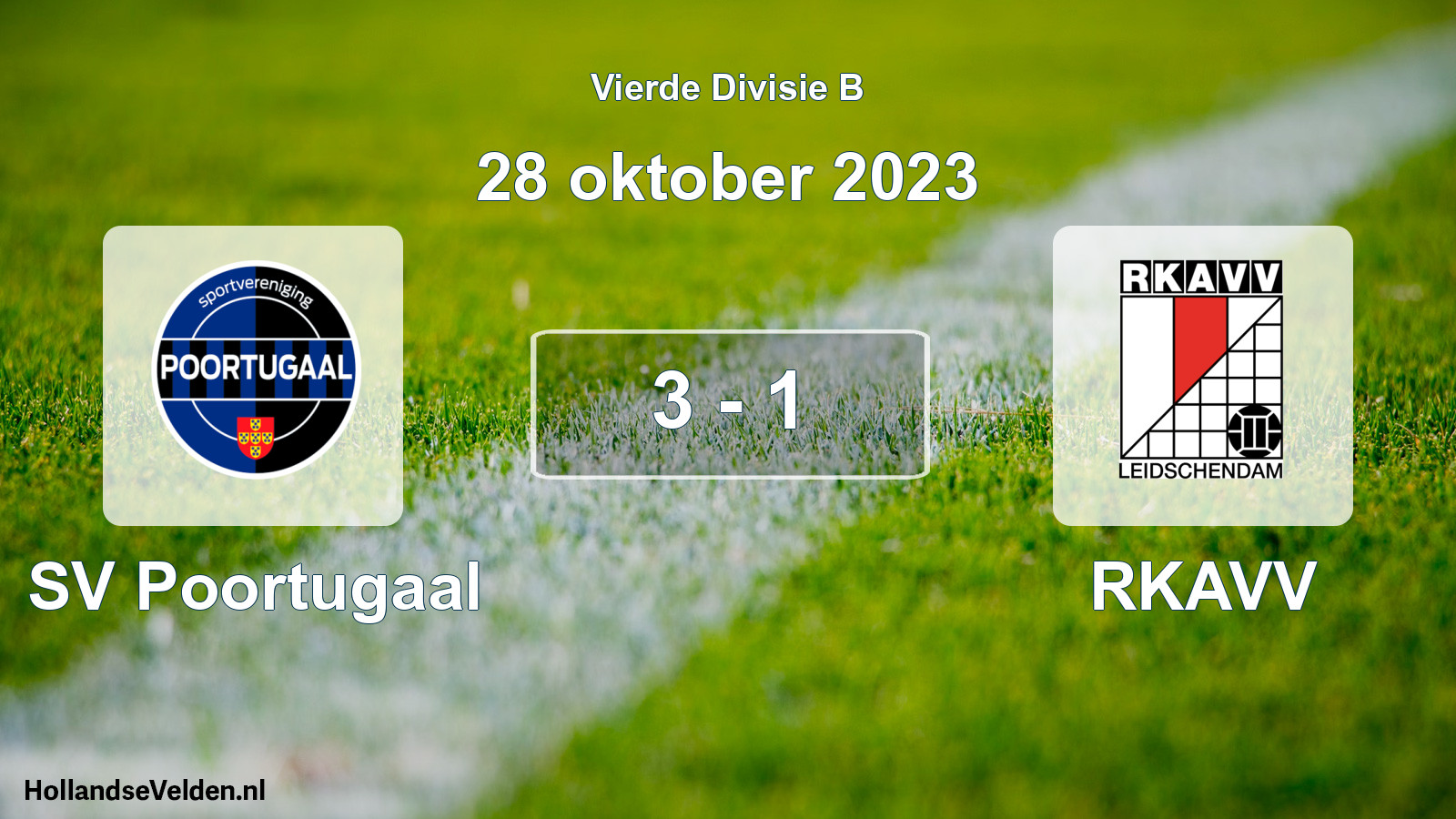 Gespeelde wedstrijd: SV Poortugaal - RKAVV 3 - 1 (28 oktober 2023)