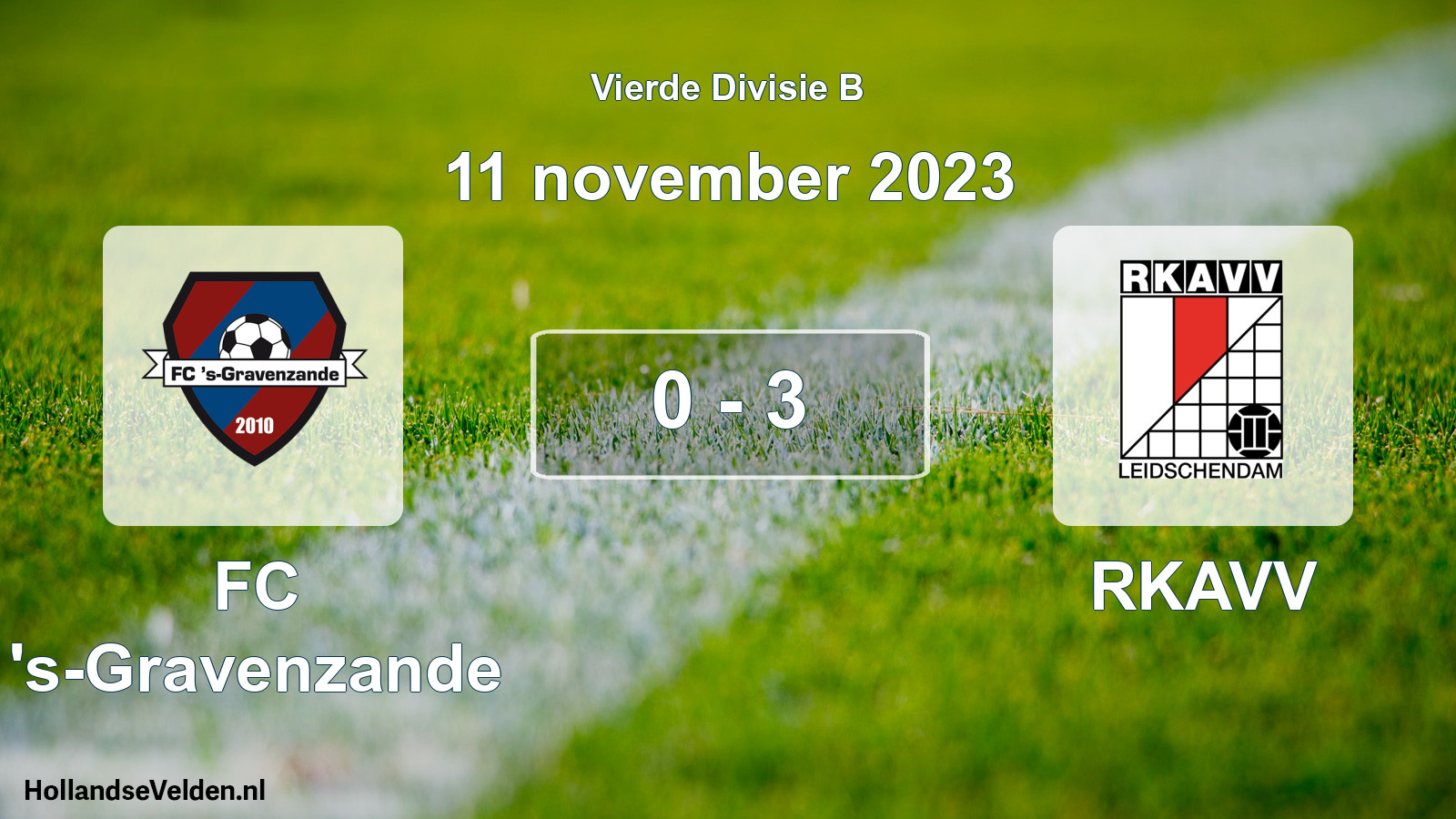 Gespeelde wedstrijd: FC 's-Gravenzande - RKAVV 0 - 3 (11 november 2023)