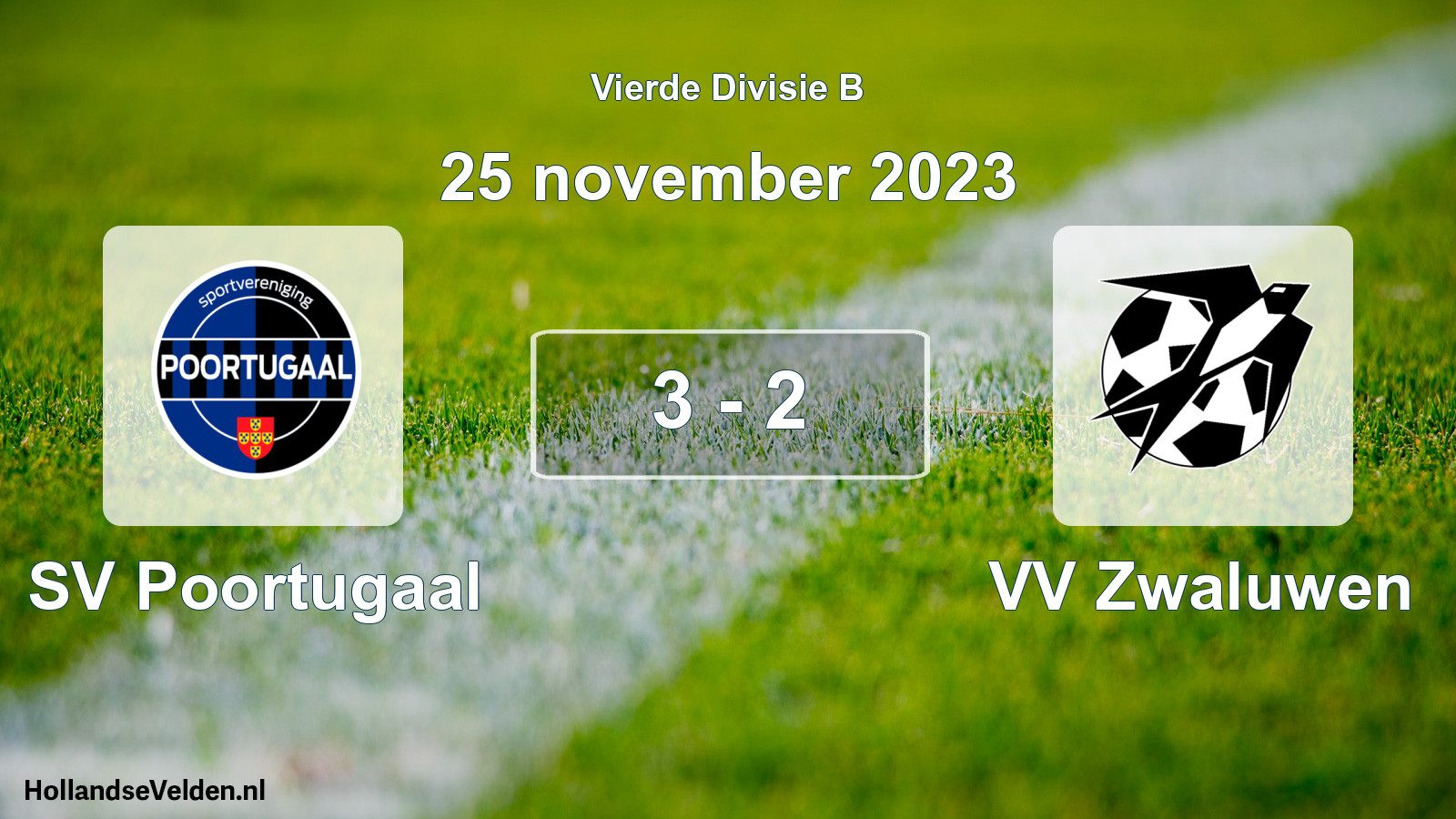Gespeelde wedstrijd: SV Poortugaal - VV Zwaluwen 3 - 2 (25 november 2023)