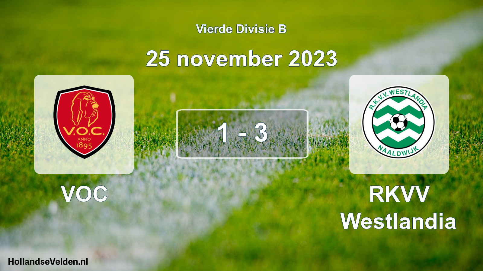 Gespeelde wedstrijd: VOC - RKVV Westlandia 1 - 3 (25 november 2023)