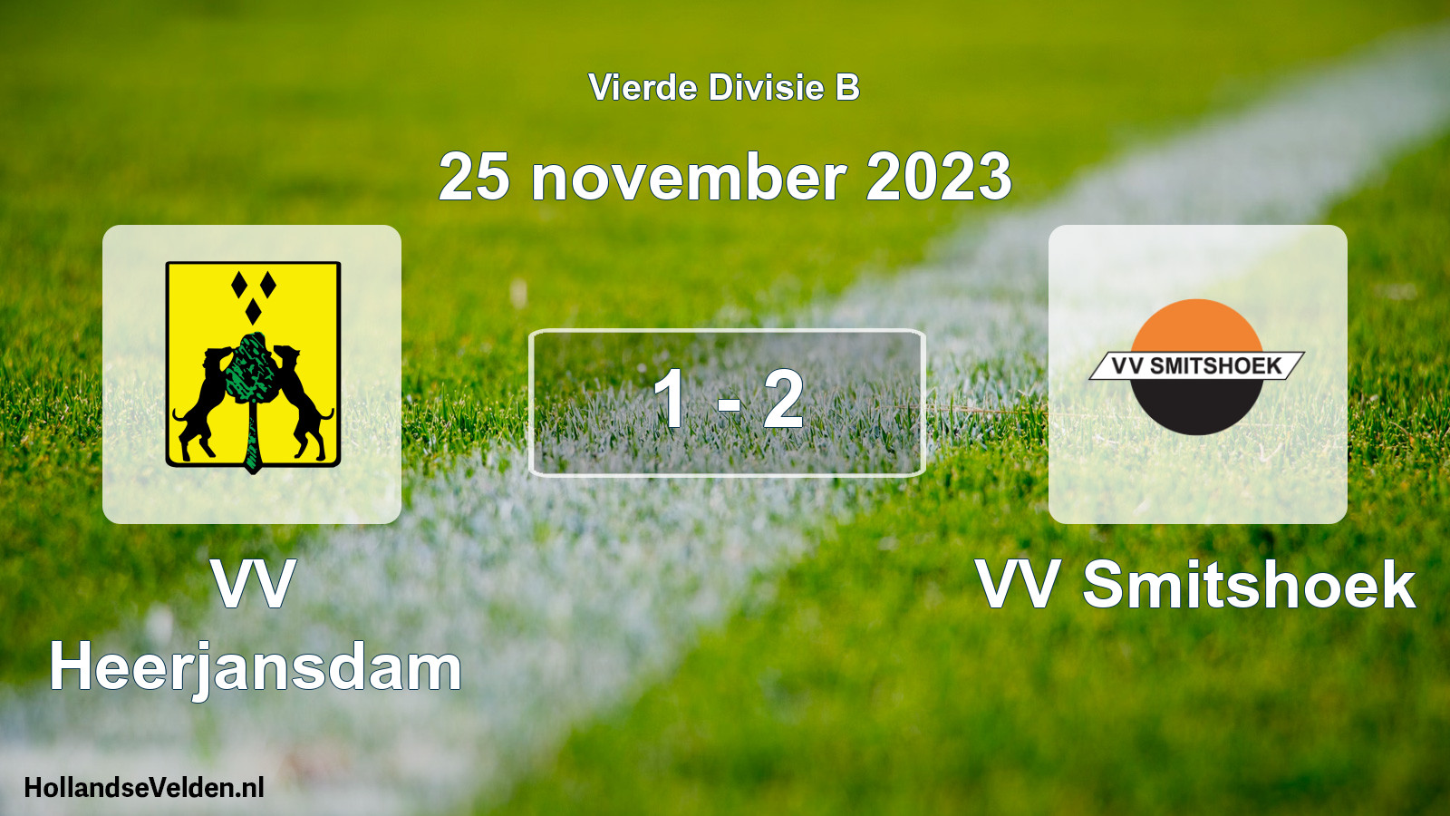 Gespeelde wedstrijd: VV Heerjansdam - VV Smitshoek 1 - 2 (25 november 2023)
